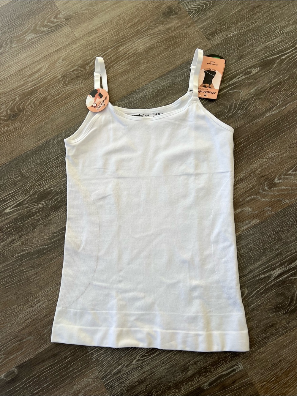 Shapermint White Seamless Shaping Tank with Adjustable Straps